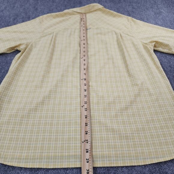Woolrich Shirt Mens XL Yellow Plaid Seersucker Snap Front Button Hiking Pocket - Picture 7 of 16